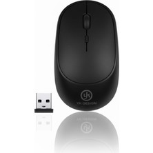 PremiumPort Sessiz Siyah Kablosuz Mouse, USB Alıcılı, Konforlu ve Ergonomik Tasarım