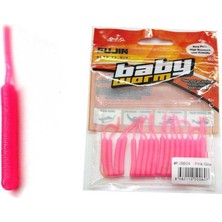 Fujin Baby Worm 5,2cm Floating LRF Silikonu PINK GLOW Suni Yem Çeşidi