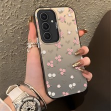 HONTINGA Samsung Galaxy S24 Plus ile Uyumlu Kılıfı Silikon Kenar Sert Arka Düşüme Önleyici Basitlik Anti Düşme Kamera Korumali Çiçek Desen Telefon Kılıfı Kadın ve Erkek Için Uygundur K1-0833