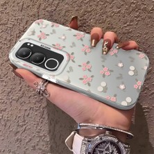 HONTINGA Vivo Y19S ile Uyumlu Kılıfı Silikon Kenar Sert Arka Düşüme Önleyici Basitlik Anti Düşme Kamera Korumali Çiçek Desen Telefon Kılıfı Kadın ve Erkek Için Uygundur K1-0833