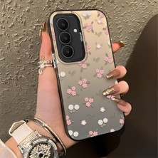 HONTINGA Samsung Galaxy S25 Fe ile Uyumlu Kılıfı Silikon Kenar Sert Arka Düşüme Önleyici Basitlik Anti Düşme Kamera Korumali Çiçek Desen Telefon Kılıfı Kadın ve Erkek Için Uygundur K1-0833