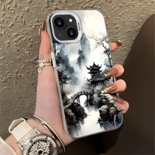 HONTINGA iPhone 13 Mini ile Uyumlu Kılıfı Silikon Kenar Sert Arka Düşüme Önleyici Basitlik Anti Düşme Kamera Korumali Manzara Desen Telefon Kılıfı Kadın ve Erkek Için Uygundur K1-0834