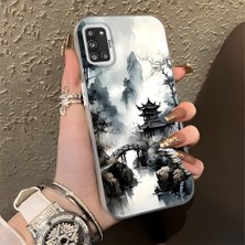 HONTINGA Samsung Galaxy A31 ile Uyumlu Kılıfı Silikon Kenar Sert Arka Düşüme Önleyici Basitlik Anti Düşme Kamera Korumali Manzara Desen Telefon Kılıfı Kadın ve Erkek Için Uygundur K1-0834