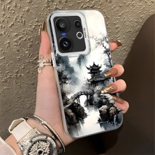 HONTINGA Vivo X200 Fe ile Uyumlu Kılıfı Silikon Kenar Sert Arka Düşüme Önleyici Basitlik Anti Düşme Kamera Korumali Manzara Desen Telefon Kılıfı Kadın ve Erkek Için Uygundur K1-0834