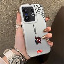 HONTINGA Vivo X200 Fe ile Uyumlu Kılıfı Silikon Kenar Sert Arka Düşüme Önleyici Basitlik Anti Düşme Kamera Korumali Spider Man Desen Telefon Kılıfı Kadın ve Erkek Için Uygundur K1-0835