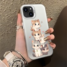 HONTINGA iPhone 13 Mini ile Uyumlu Kılıfı Silikon Kenar Sert Arka Düşüme Önleyici Basitlik Anti Düşme Kamera Korumali Kedi Desen Telefon Kılıfı Kadın ve Erkek Için Uygundur K1-0836