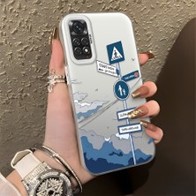 HONTINGA Xiaomi Redmi Note 11 ile Uyumlu Kılıfı Silikon Kenar Sert Arka Düşüme Önleyici Basitlik Anti Düşme Kamera Korumali Yol Tabelası Desen Telefon Kılıfı Kadın ve Erkek Için Uygundur K1-0837