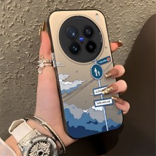 HONTINGA Vivo X200 Pro ile Uyumlu Kılıfı Silikon Kenar Sert Arka Düşüme Önleyici Basitlik Anti Düşme Kamera Korumali Yol Tabelası Desen Telefon Kılıfı Kadın ve Erkek Için Uygundur K1-0837
