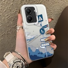 HONTINGA Poco X7 Pro ile Uyumlu Kılıfı Silikon Kenar Sert Arka Düşüme Önleyici Basitlik Anti Düşme Kamera Korumali Yol Tabelası Desen Telefon Kılıfı Kadın ve Erkek Için Uygundur K1-0837