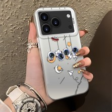 HONTINGA iPhone 17 Pro ile Uyumlu Kılıfı Silikon Kenar Sert Arka Düşüme Önleyici Basitlik Anti Düşme Kamera Korumali Astronot Desen Telefon Kılıfı Kadın ve Erkek Için Uygundur K1-0838