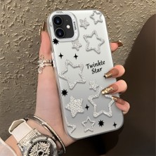 HONTINGA iPhone 11 ile Uyumlu Kılıfı Silikon Kenar Sert Arka Düşüme Önleyici Basitlik Anti Düşme Kamera Korumali Yıldız Desen Telefon Kılıfı Kadın ve Erkek Için Uygundur K1-0840