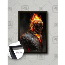 SML Tablo Hayalet Sürücü Ghost Rider Nicolas Cage Film Sinema Dekor Dikey Çerçeveli Kanvas Tablo