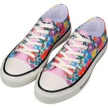 Dogo Kadın Vegan Pembe Sneakers - Floral Tasarım