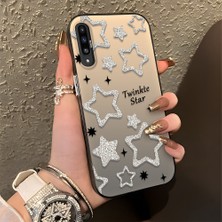 HONTINGA Samsung Galaxy A50S ile Uyumlu Kılıfı Silikon Kenar Sert Arka Düşüme Önleyici Basitlik Anti Düşme Kamera Korumali Yıldız Desen Telefon Kılıfı Kadın ve Erkek Için Uygundur K1-0840
