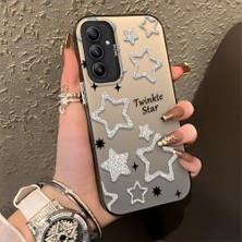 HONTINGA Samsung Galaxy A34 5g ile Uyumlu Kılıfı Silikon Kenar Sert Arka Düşüme Önleyici Basitlik Anti Düşme Kamera Korumali Yıldız Desen Telefon Kılıfı Kadın ve Erkek Için Uygundur K1-0840