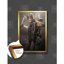 SML Tablo Daryl Dixon The Walking Dead Balta Silah Dikey Çerçeveli Kanvas Tablo