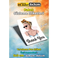 Sb Store Moda Kozmetik Ambalaj Hediye Paket Süsleme Etiketi  Model 85 - 95 Adet 5cm