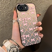 HONTINGA iPhone 16E ile Uyumlu Kılıfı Silikon Kenar Sert Arka Düşüme Önleyici Basitlik Anti Düşme Kamera Korumali Fiyonk Desen Telefon Kılıfı Kadın ve Erkek Için Uygundur K1-0842