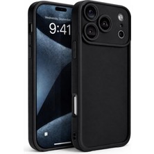 Fenza iPhone 17 Pro Uyumlu Kamera Çıkıntılı Siyah Renkli Mat Silikon Telefon Kılıfı