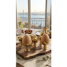 Ogeda Home 6'lı Gümüş Renk Metal Yumurtalık Seti- Şık Kahvaltı Sunumluk Yumurtalık- Yumurta Kabı