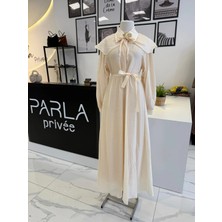 Parla Prive Parla Yakası Şal Detaylı Elbise
