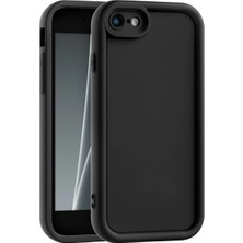 Fenza iPhone 7 ve iPhone 8 ve iPhone Se2  Kamera Çıkıntılı Siyah Renkli Mat Silikon Telefon Kılıfı