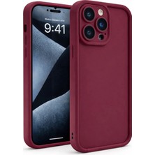 Fenza iPhone 13 Pro Max Uyumlu Kamera Çıkıntılı Bordo Renkli Mat Silikon Telefon Kılıfı