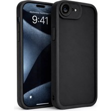 Fenza iPhone 16E / 17E Uyumlu Kamera Çıkıntılı Siyah Renkli Mat Silikon Telefon Kılıfı