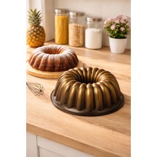 Porsima 4397 Granit Döküm Dilim Kek Kalıbı Gold Siyah 24CM