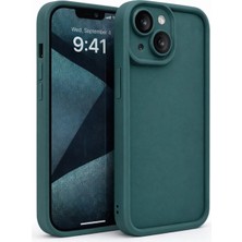 Fenza iPhone 13 Mini Uyumlu Kamera Çıkıntılı Yeşil Renkli Mat Silikon Telefon Kılıfı