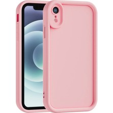 Fenza iPhone Xr Uyumlu Kamera Çıkıntılı Pembe Renkli Mat Silikon Telefon Kılıfı