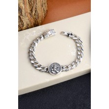 Innuendo Jewelry 925 Ayar Gümüş Ganesha Motifli Erkek Zincir Bileklik