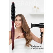 Tios Shop Krm Profesyonel Kuaför 25 mm Ceramic Ionic Nano Fön Fırçası – 26 cm Uzunluk, Profesyonel Kuaf