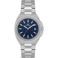 Ferro FM40160A-A3 Quartz Çelik Gri Lacivert Kadran 42 mm Erkek Kol Saati
