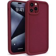 Fenza iPhone 16 Pro Uyumlu Kamera Çıkıntılı Bordo Renkli Mat Silikon Telefon Kılıfı