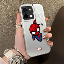 HONTINGA Vivo Y28 ile Uyumlu Kılıfı Silikon Kenar Sert Arka Düşüme Önleyici Basitlik Anti Düşme Kamera Korumali Spider Desen Telefon Kılıfı Kadın ve Erkek Için Uygundur K1-0839