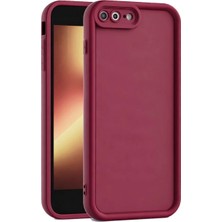 Fenza iPhone 7 Plus Uyumlu Kamera Çıkıntılı Bordo Renkli Mat Silikon Telefon Kılıfı