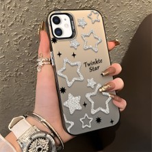 HONTINGA iPhone 12 ile Uyumlu Kılıfı Silikon Kenar Sert Arka Düşüme Önleyici Basitlik Anti Düşme Kamera Korumali Yıldız Desen Telefon Kılıfı Kadın ve Erkek Için Uygundur K1-0840