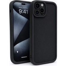Fenza iPhone 15 Pro Uyumlu Kamera Çıkıntılı Siyah Renkli Mat Silikon Telefon Kılıfı