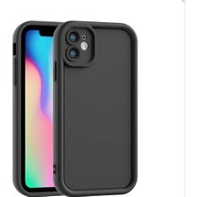 Fenza iPhone 11 Uyumlu Kamera Çıkıntılı Siyah Renkli Mat Silikon Telefon Kılıfı