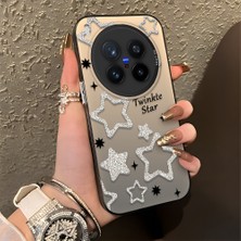 HONTINGA Vivo X300 Pro ile Uyumlu Kılıfı Silikon Kenar Sert Arka Düşüme Önleyici Basitlik Anti Düşme Kamera Korumali Yıldız Desen Telefon Kılıfı Kadın ve Erkek Için Uygundur K1-0840