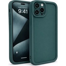 Fenza iPhone 15 Pro Uyumlu Kamera Çıkıntılı Yeşil Renkli Mat Silikon Telefon Kılıfı