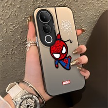 HONTINGA Vivo V50 Lite ile Uyumlu Kılıfı Silikon Kenar Sert Arka Düşüme Önleyici Basitlik Anti Düşme Kamera Korumali Spider Desen Telefon Kılıfı Kadın ve Erkek Için Uygundur K1-0839