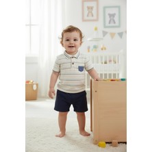 Butik Erkek Bebek %100 Pamuklu Şortlu Alt - Üst 2'li Takım