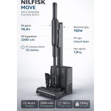 Nilfisk Nılfısk Move Wıth Dockıng Statıon Black - Kablosuz Stant'lı Dikey Şarjlı Süpürge / Siyah