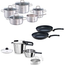 Fissler Vitaquick Edition 6+3,5 Litre Düdüklü Tencere + Viseo Tencere ve Tava Seti