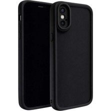 Fenza iPhone Xs Max Uyumlu Kamera Çıkıntılı Siyah Renkli Mat Silikon Telefon Kılıfı