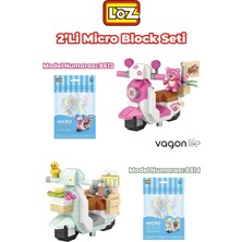 Vagonlife Loz Micro Block 2'li Motor Seti 2 Farklı Model Dekoratif Oyuncak Yapım Seti Yapı Blok Seti