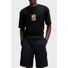 Hugo Pamuklu Relaxed Fit Baskılı Bisiklet Yaka T Shirt Erkek T Shirt 50558407 001