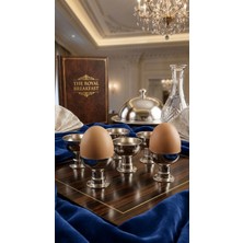 Ogeda Home 6'lı Gümüş Renk Metal Yumurtalık Seti- Şık Kahvaltı Sunumluk Yumurtalık- Yumurta Kabı